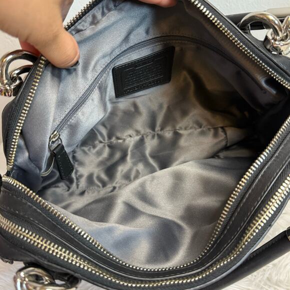 COACH Black Gray Kristin Signature Satchel Shoulder Bag - Picture 10 of 10
